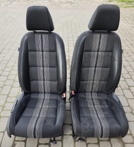 FOTEL PRAWY LEWY KANAPA PÓŁSKÓRA KOMPLET VW GOLF VI HB
